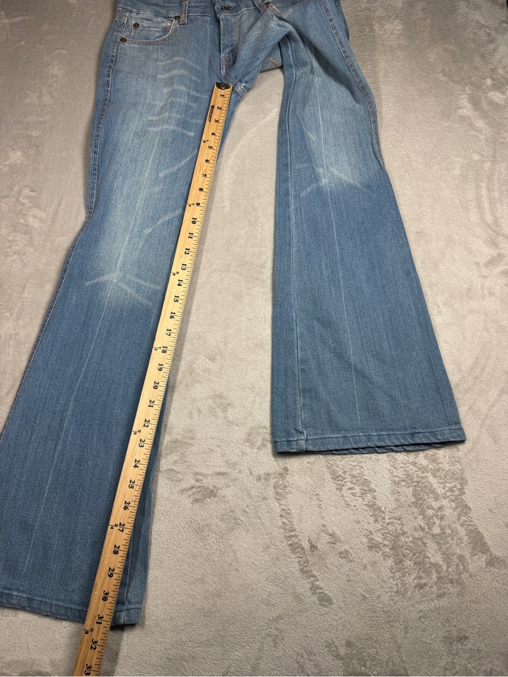 NWT Deadstock Y2K 7 For All Mankind Embroidered A Pocket Bootcut Blue Jeans 24 - Picture 12 of 17